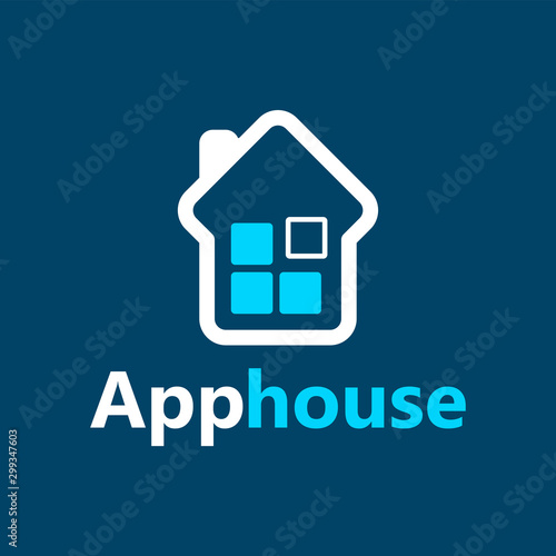 App house logo for real estate consulting online service, logo modern simple and clean for profesional business