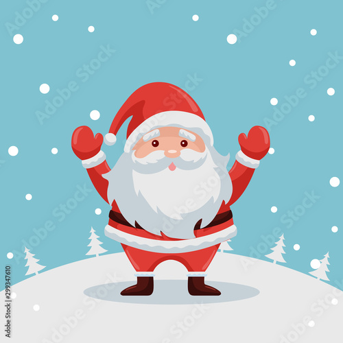 Santa claus merry christmas card design