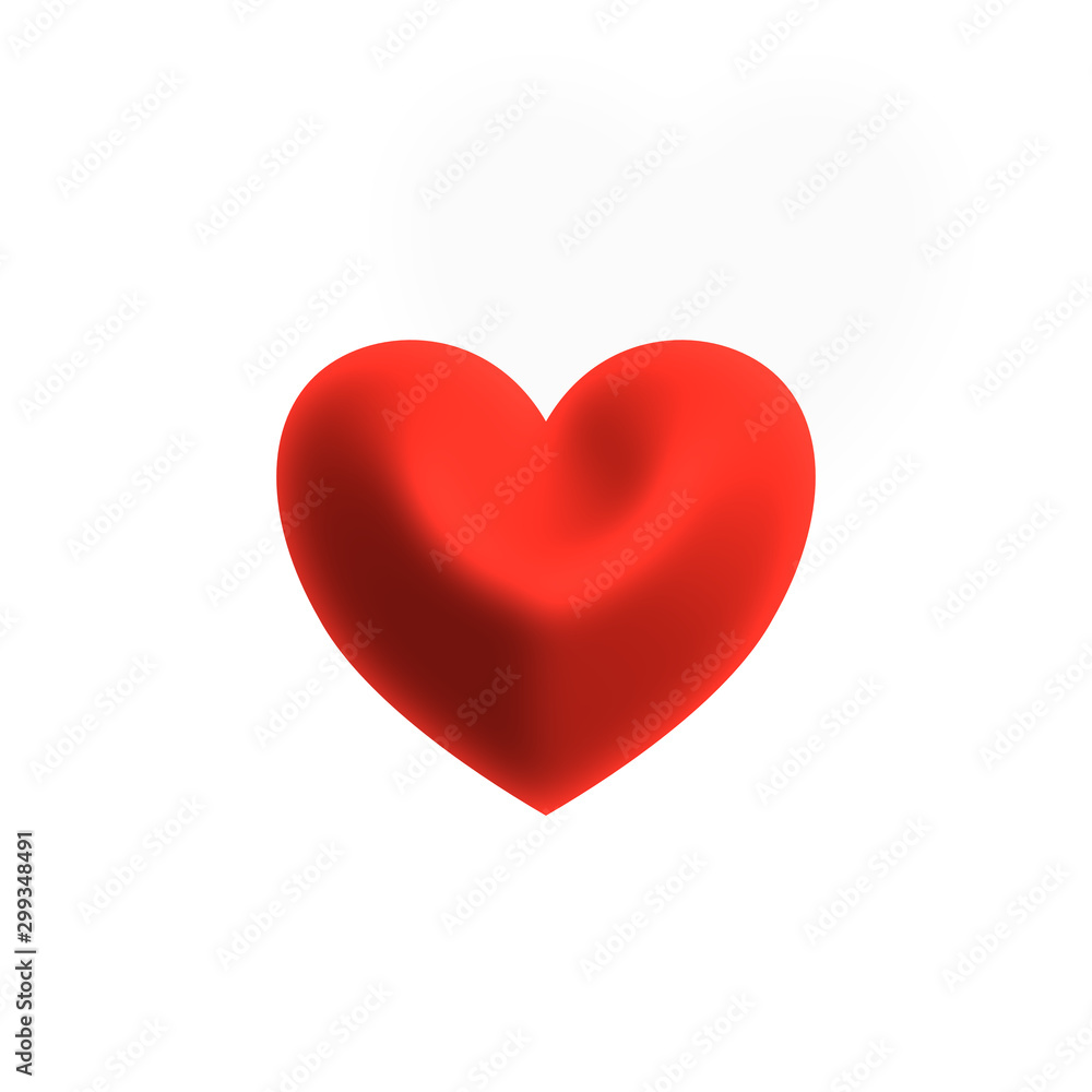 red heart isolated on white background