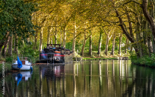 Photography the canal du midi in autumn near Toulouse