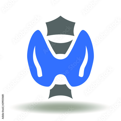 Thyroid Gland Human Endocrine System Icon Vector. Larynx Trachea Logo.
