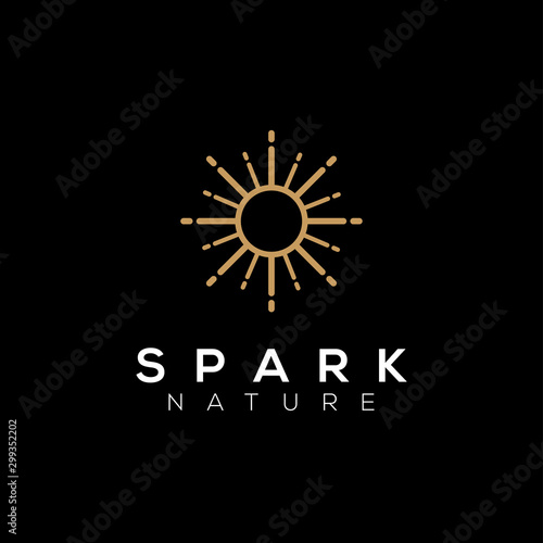 Spark logo for modern technology simple minimalist design shiny sun light power