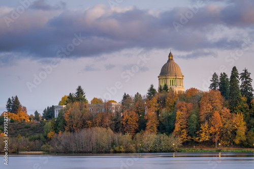 Washington State Capitol Above Capitol Lake, Olympia Washington