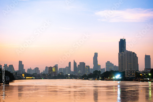 Building and skyscraper Bangkok city. © vachiraphan