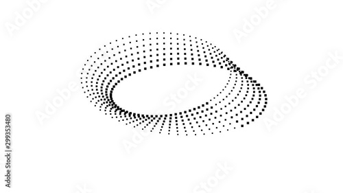 Wobbly Mobius Strip of Pixels Moving in 3d Tube