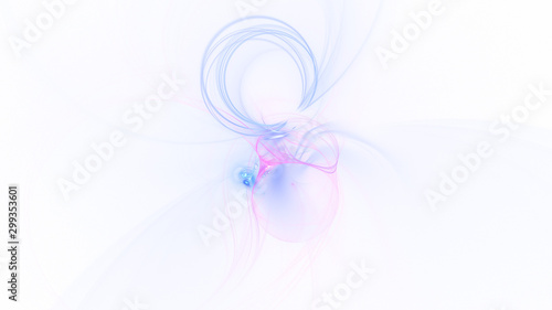 Abstract transparent blue and violet crystal shapes. Fantasy light background. Digital fractal art. 3d rendering.