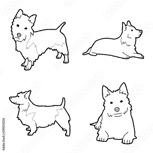 Quadro em tela Australian Terrier Animal Vector Illustration Hand Drawn Cartoon Art