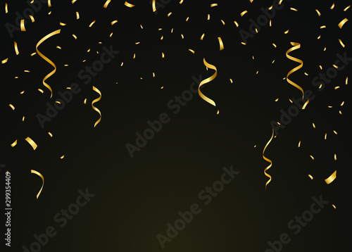 Isolated Party Confetti Template on Black Background . Isolated Elements