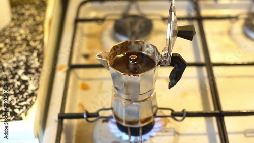 italian coffeepot on the kitchen, original style