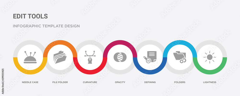 7 filled icon set with colorful infographic template included lightness, folders, defining, opacity, curvature, file folder, needle case icons 7 filled icon set with colorful infographic template included lightness, folders, defining, opacity, curvature, file folder, needle case icons