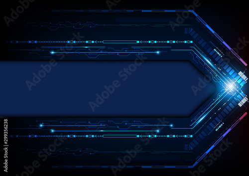Fototapeta Naklejka Na Ścianę i Meble -  Digital technology futuristic abstract blue background