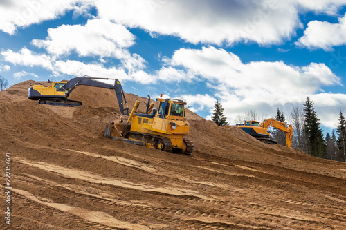 Yellow construction transport outdoors