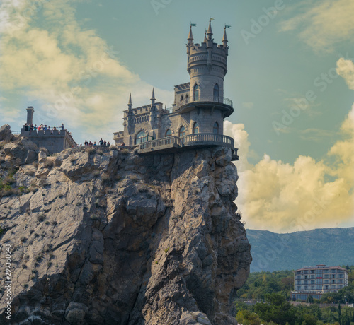 Castle of Swallow's Nest on the top of Aurora Cliff in Crimea