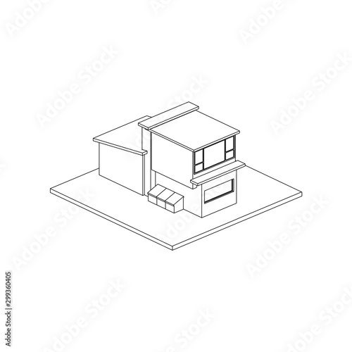 Architecture Building construction design line art isolated images