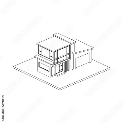Architecture Building construction design line art isolated images