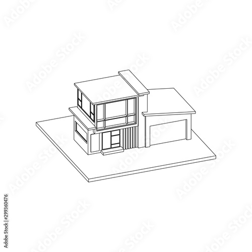 Architecture Building construction design line art isolated images