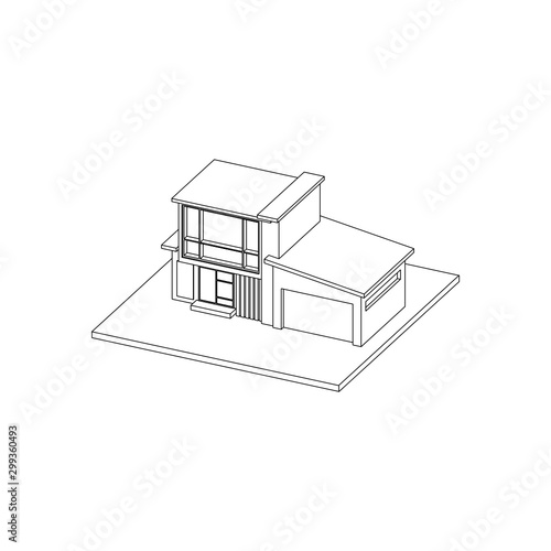Architecture Building construction design line art isolated images