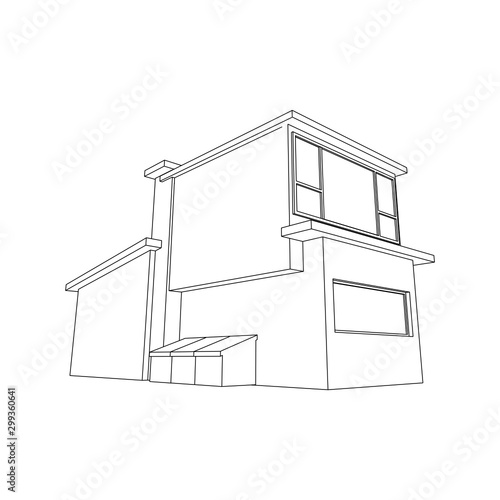 Architecture Building construction design line art isolated images