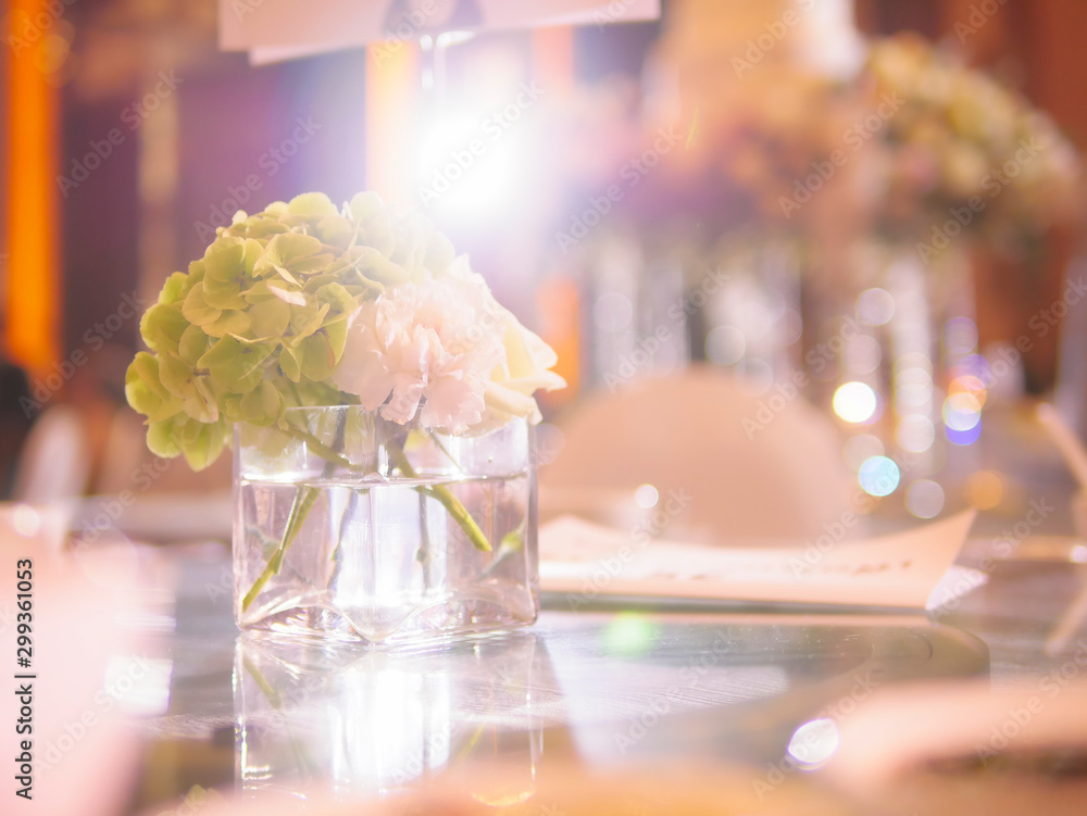 Fototapeta premium sweet and soft light with bokeh space for wedding background 