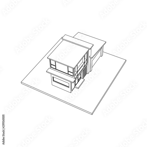 Architecture Building construction design line art isolated images