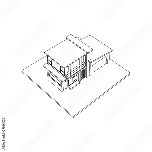 Architecture Building construction design line art isolated images