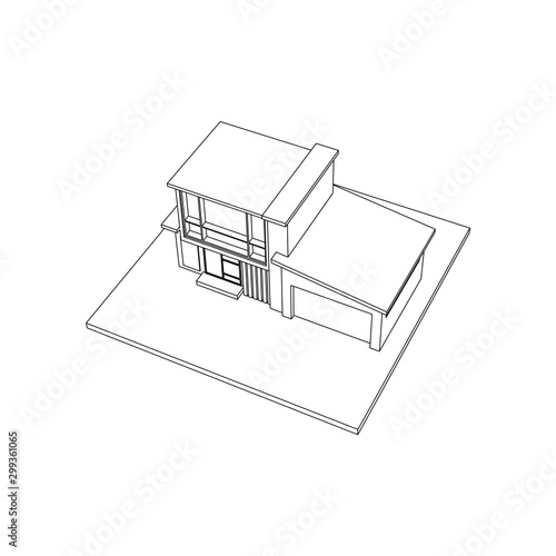 Architecture Building construction design line art isolated images