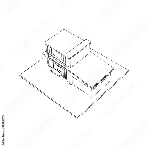 Architecture Building construction design line art isolated images