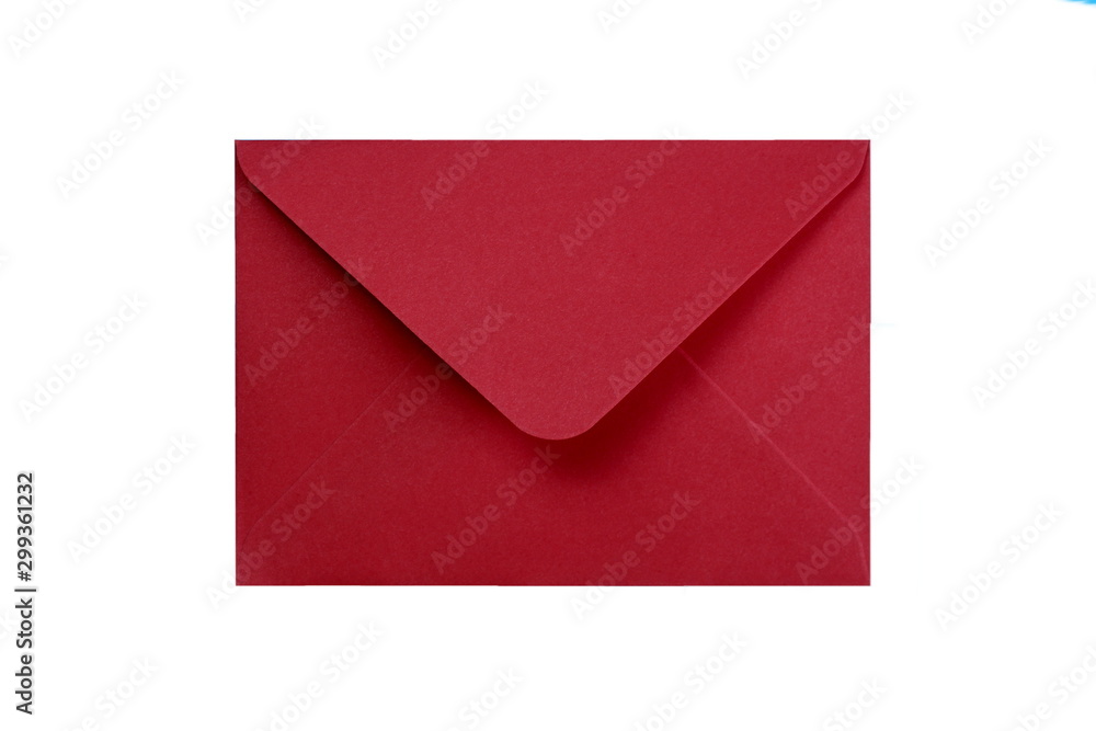 red envelope when folded lies on a white background red envelope when folded lies on a white background
