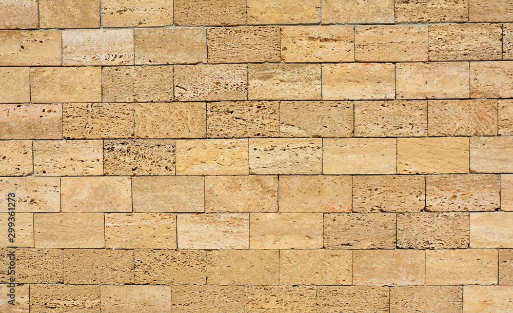 Shell Limestone Blocks Wall. Shell limestone wall texture background