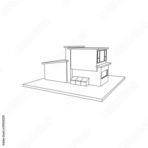 Architecture Building construction design line art isolated images