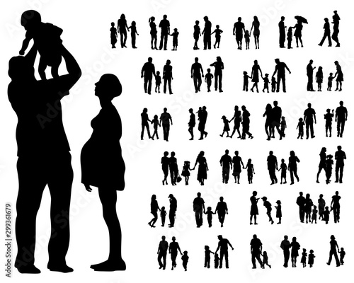 Parents with little child on white background