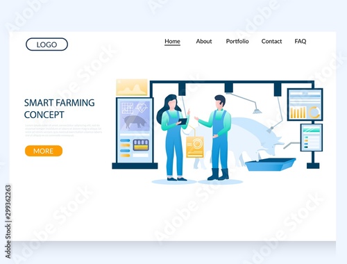 Smart farming concept vector website landing page design template
