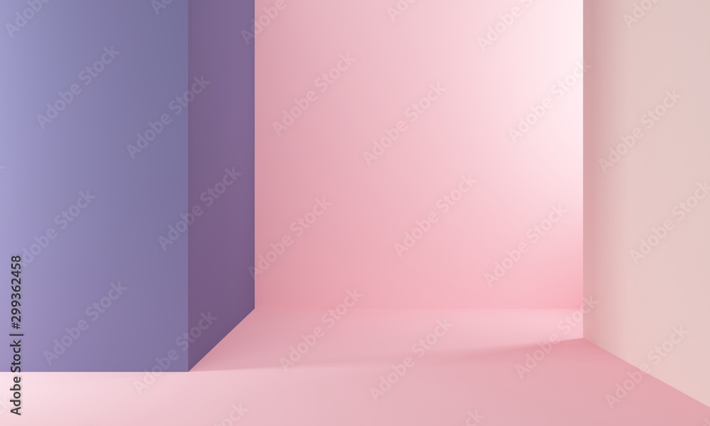 Abstract geometric background with pink and lilac wall. Backdrop design for product promotion. 3d rendering Abstract geometric background with pink and lilac wall. Backdrop design for product promotion. 3d rendering