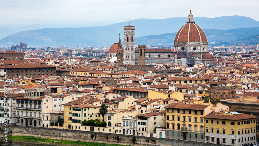 FLORENCE, TUSCANY/ITALY - OCTOBER 20 : Skyline of Florence on October 20, 2019