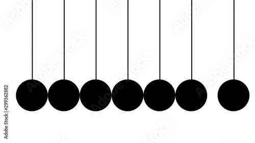 Simple Animated 3d Newtons Cradle Animation Endless Loop