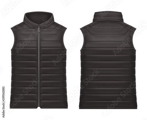 Realistic or 3d black vest jacket with zap photo