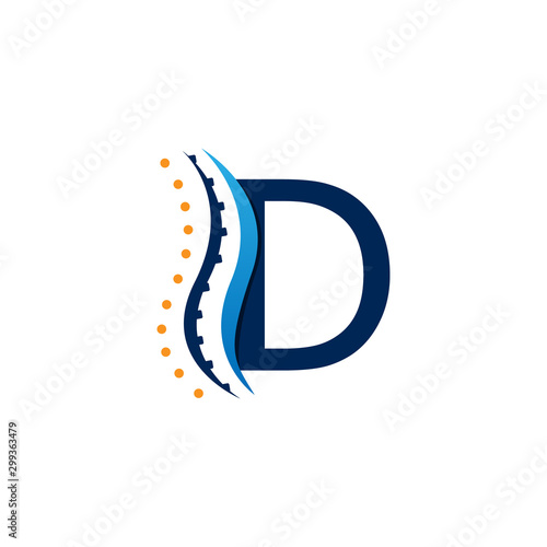 Initial letter D Creative Chiropractic Concept Logo Design Template