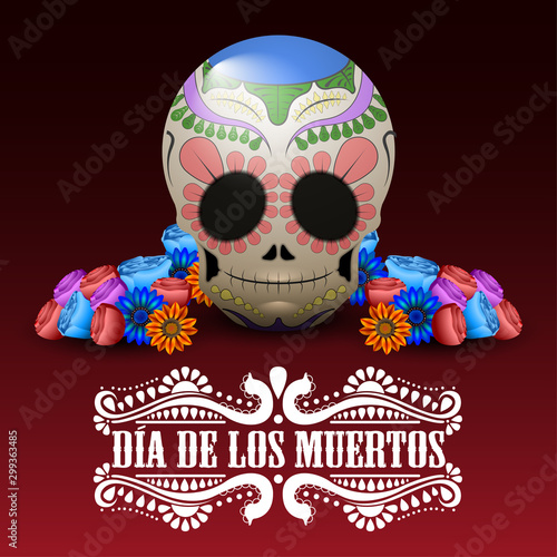 Dia de los muertos poster - Vector illustration