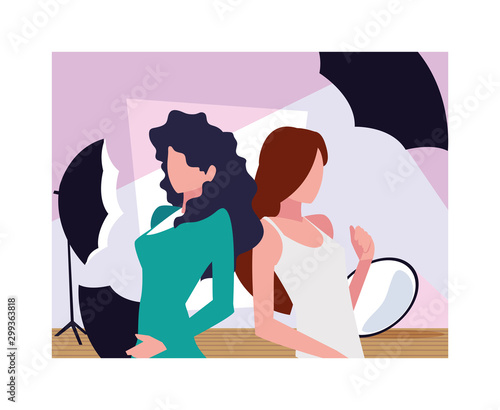 Supermodels avatar women vector design