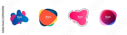 Bright multicolored liquid shapes set