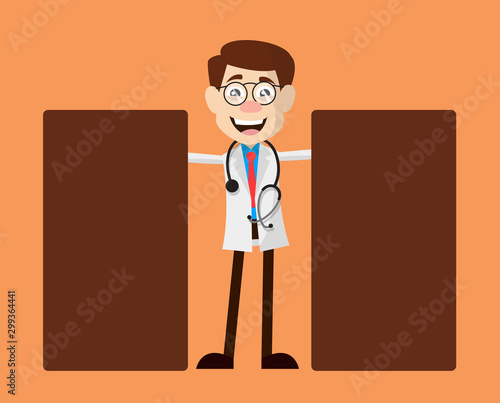 Physician Doctor - Standing with Two Boards
