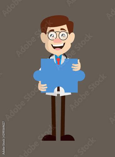 Physician Doctor - Holding a Jigsaw Puzzle Piece