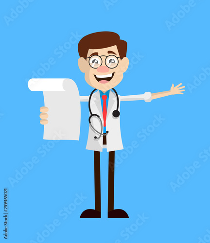 Physician Doctor - Holding a Paper and Announcing