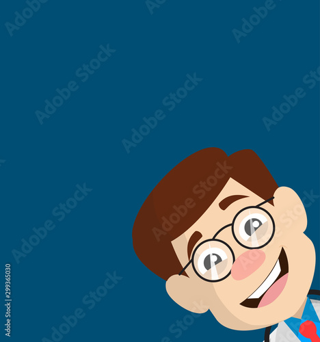 Physician Doctor - Empty Space with Head in Corner
