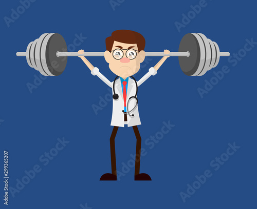 Physician Doctor - Doing Weight Lifting