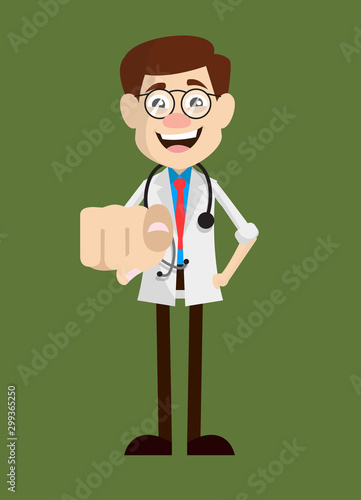 Physician Doctor - Laughing and Pointing