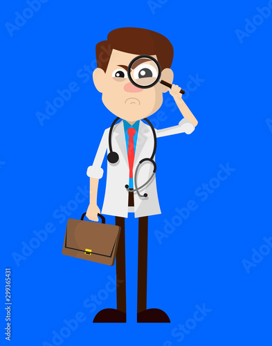 Physician Doctor - Watching with Magnifier