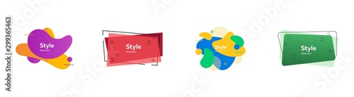 Creative multicolored abstract elements set