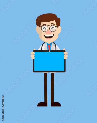 Physician Doctor - Presenting a Tablet