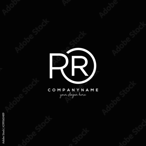Initial Letter PR Logo With circle Template Vector.